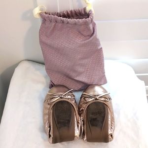Butterfly Twists Foldable Flats in Quilted Metallic Pink in Women's size EUR 40